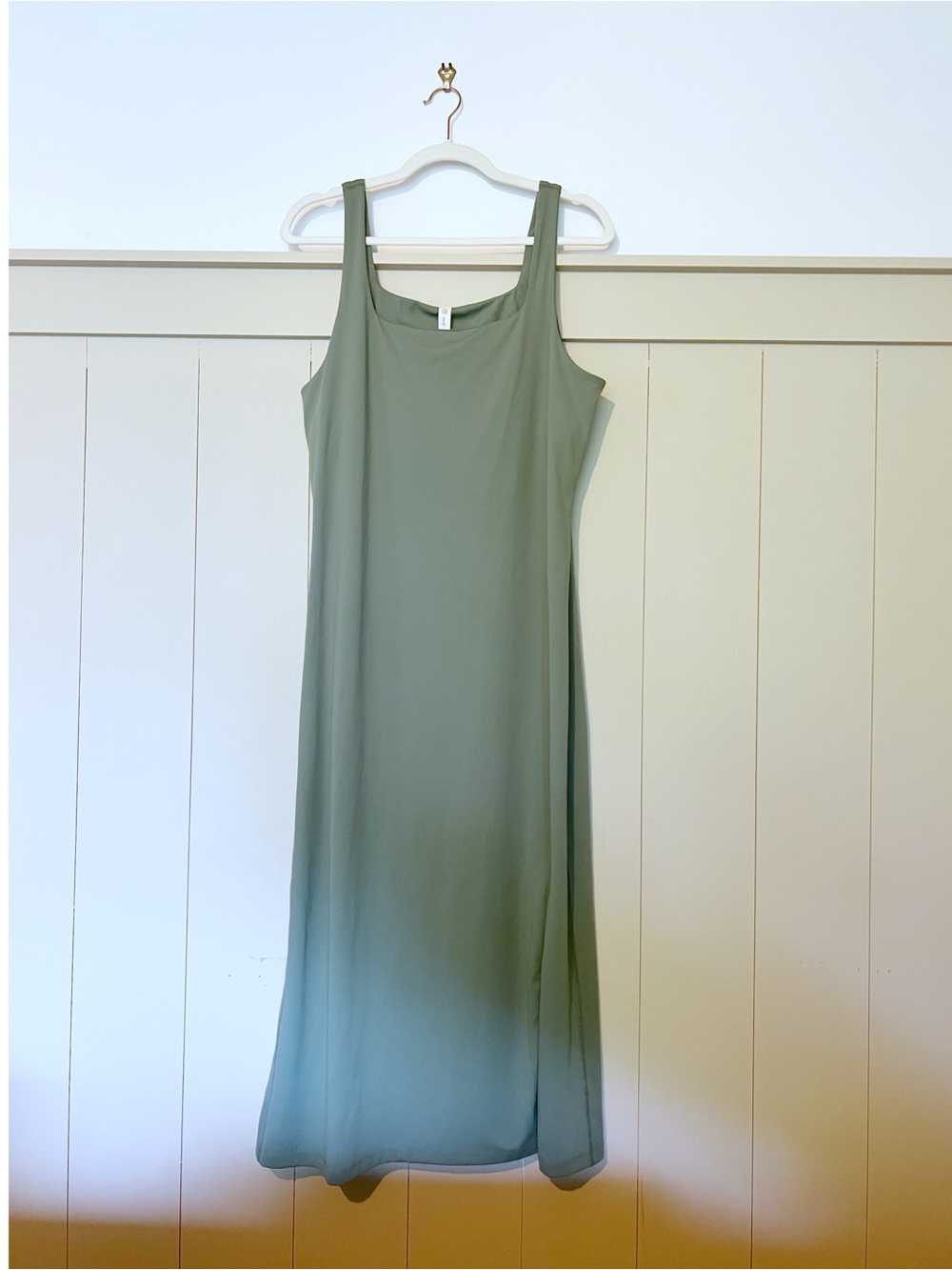 Anthropology Classic Sleeveless Midi Slip Dress in Sage Green